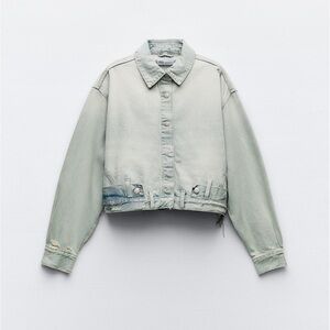 Zara Denim Jacket With Pant Style Waist